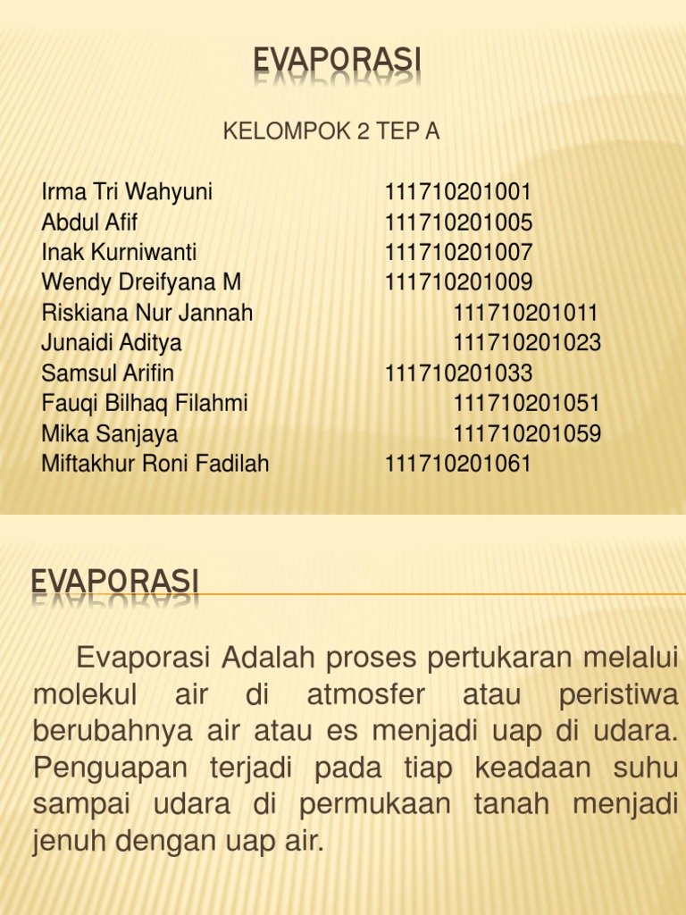 EVAPORASI | PDF