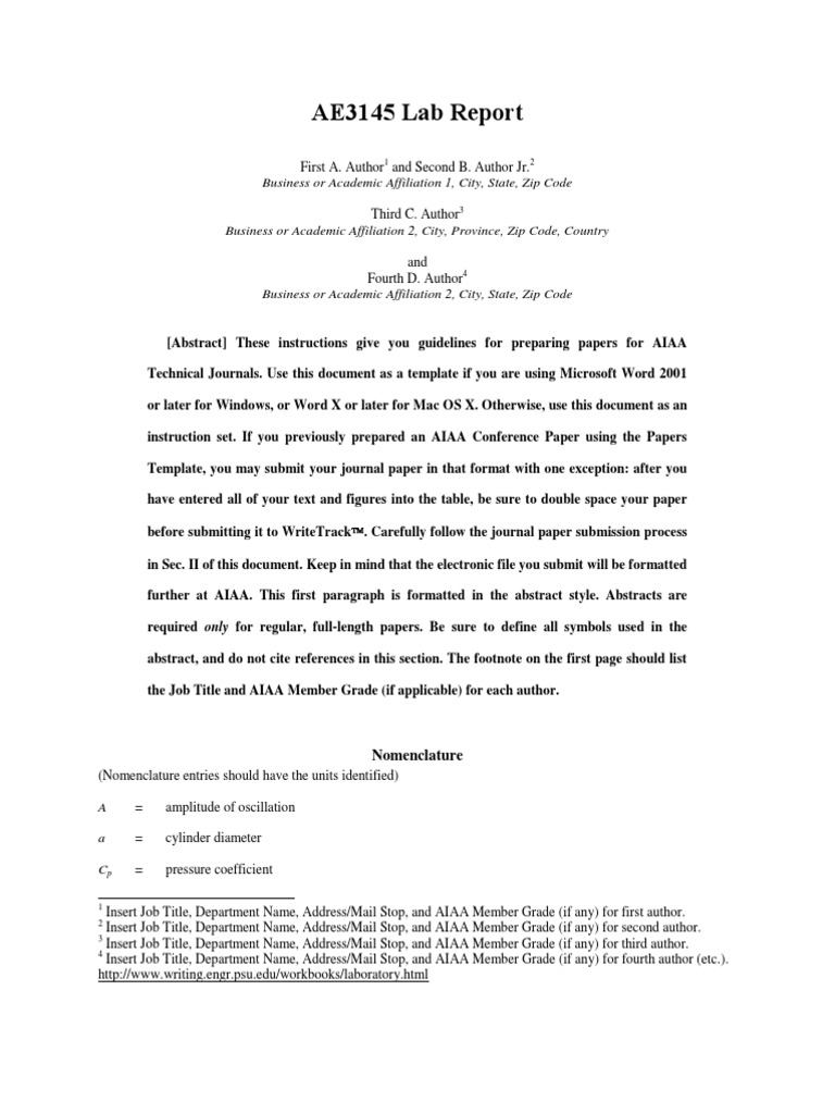 Lab report in text citation image