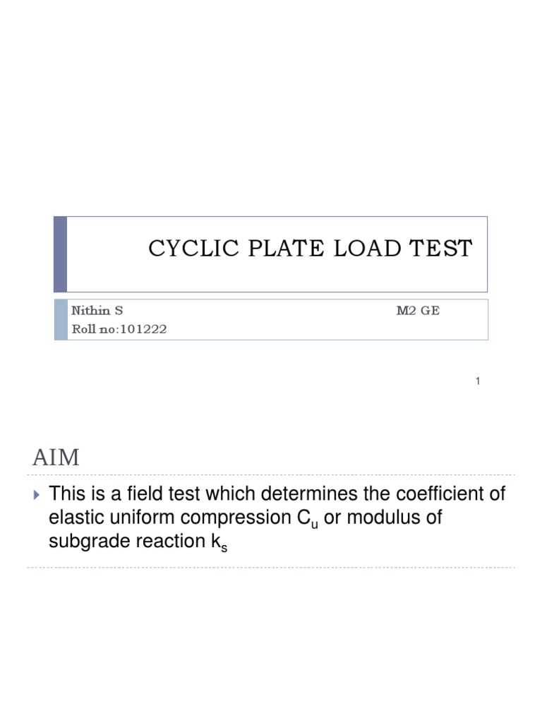 Cyclic Plate Load Test Procedure | PDF | Elasticity (Physics) | Beam ...