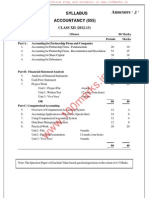 CBSE Board Exam 2013, Sample Question Paper of Accountancy