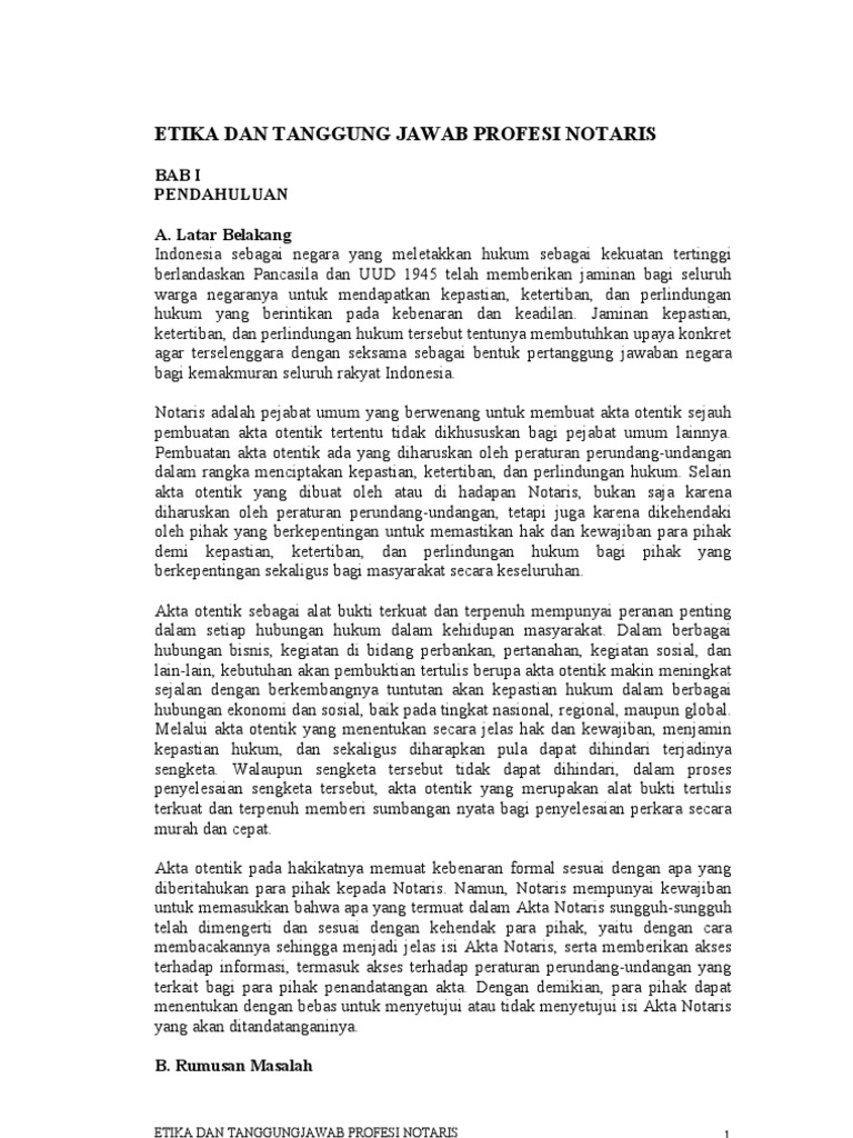 Tanggung Jawab Profesi Notaris