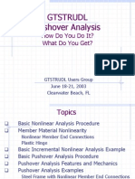 GTSTRUDL Pushover Analysis Features and Examples