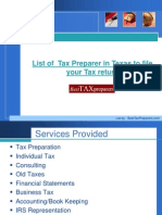 List of Tax Preparer in Texas To File Your Tax Return