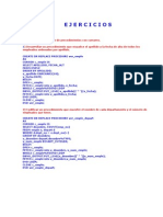 Ejemplos de procedimientos con cursores en PL/SQL