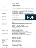 Branch Manager CV Template