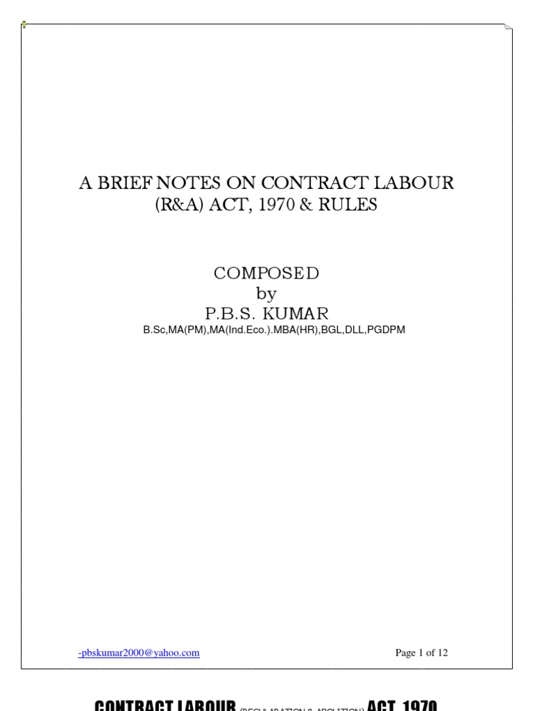 contract labour act 1 1970 form labour contract Employment License contract labour act 1 1970 form labour contract Employment License