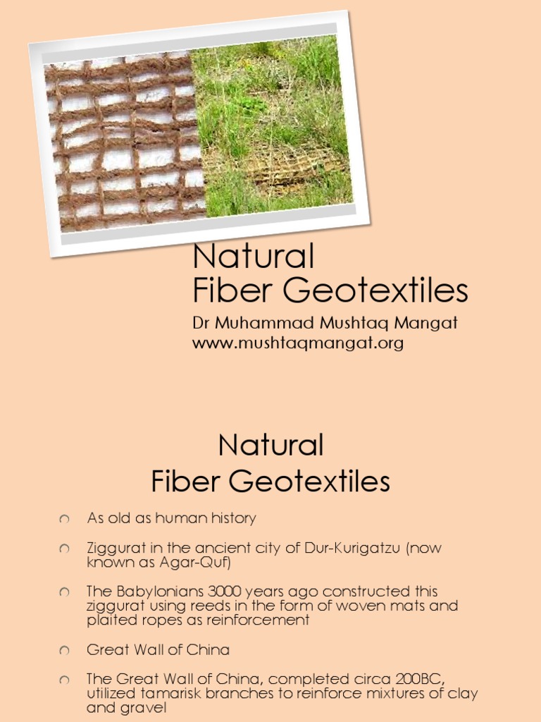 Natural Fiber Geotextiles Overview | PDF | Textiles | Jute