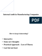 Internal Audit in Manufacturing Company