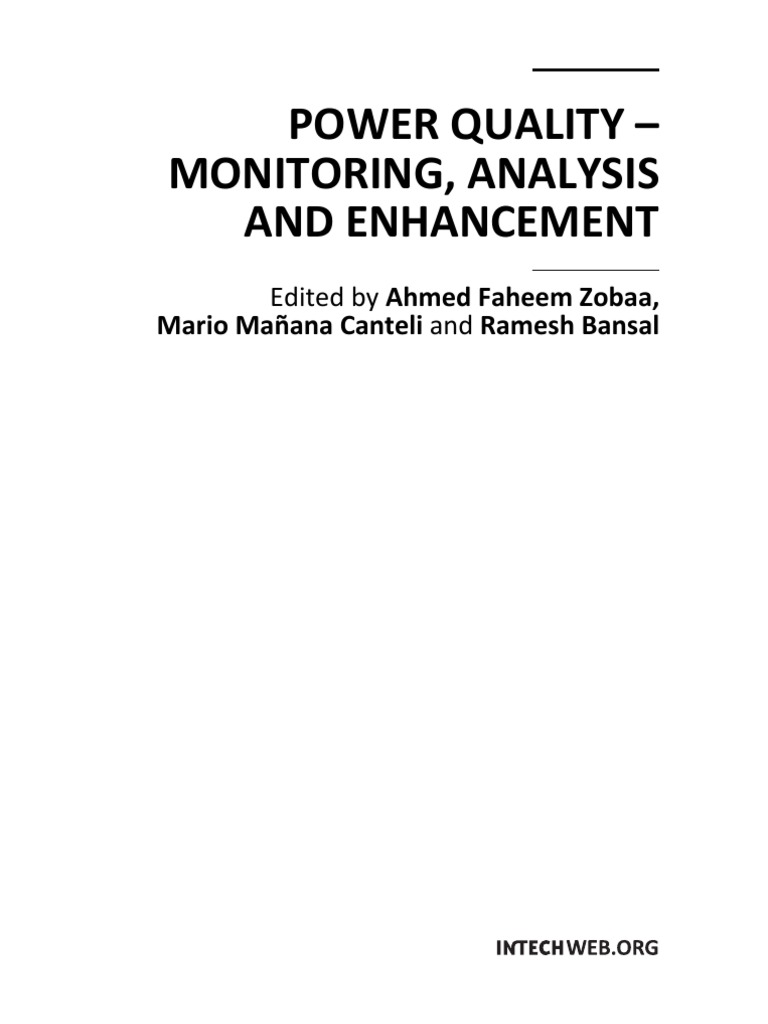 Power Quality Monitoring Analysis and Enhancement PDF Electrical