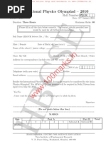 Inpho-10 Previous Year Question of Papers of Indian National Pfysics Olympiad (INPhO) With Solutions