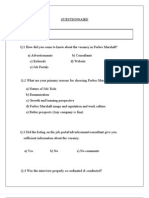 Forbes Marshall questionnaire recruitment process feedback