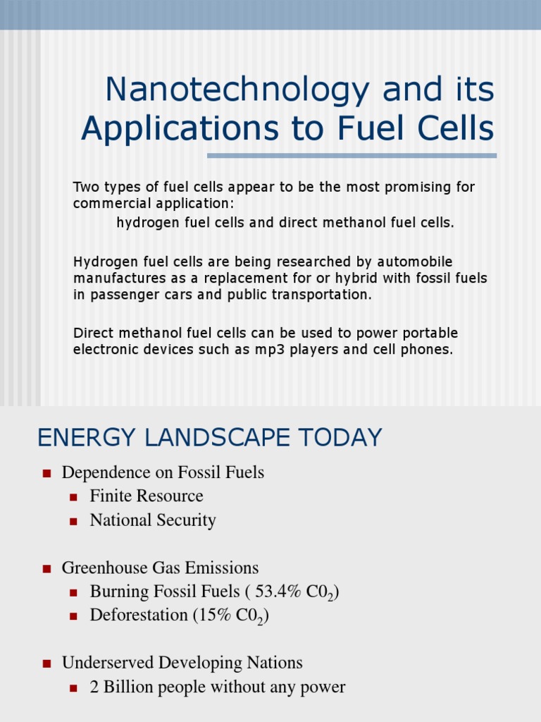 Nanotechnology and Fuel Cells PDF Fuel Cell Proton Exchange