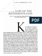 Goldman, David P. God of The Mathematicians. Kurt Godel. Ontological Argument. Philosophy of God. Science