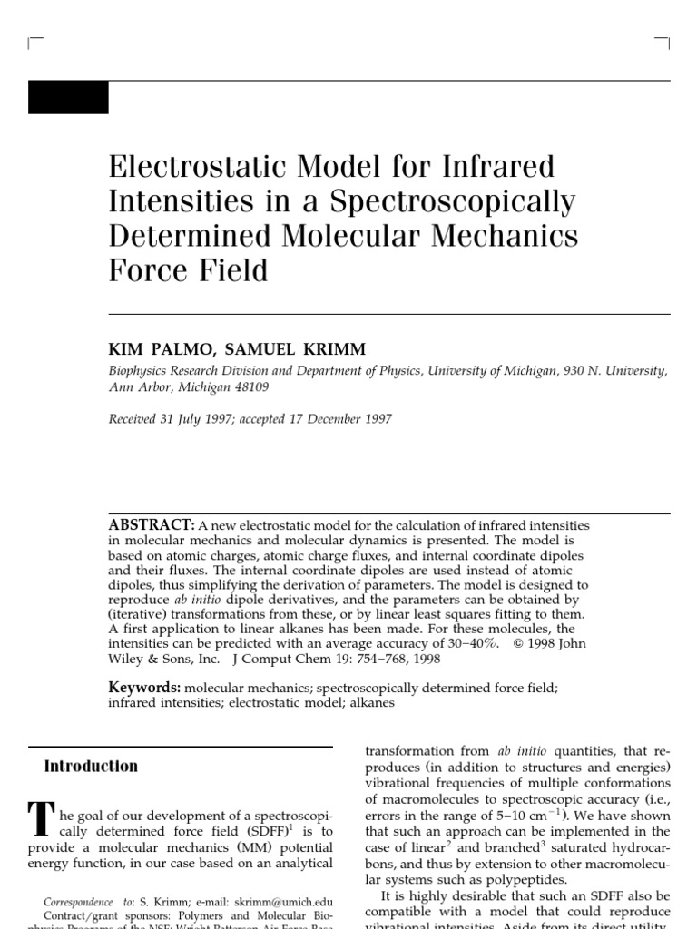 6 FTP PDF Force Field (Chemistry) Dipole