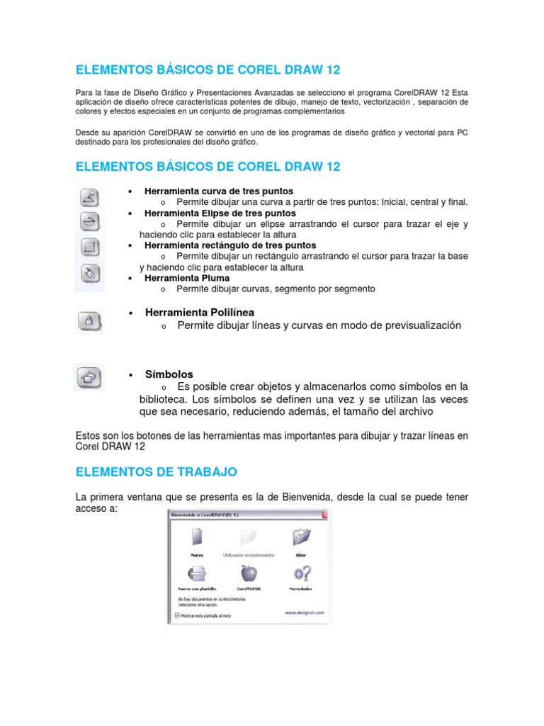 Elementos Básicos de Corel Draw 12 - 1 - DESCARGABLE | PDF | Ventana ...