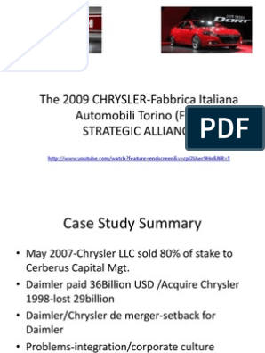chrysler and fiat merger case study