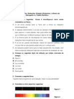 Ficha de Trabalho - Radiação - Energia e Espectros - Átomo de H e TP