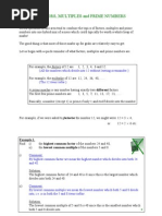 Factors Multiples and Prime Numbers