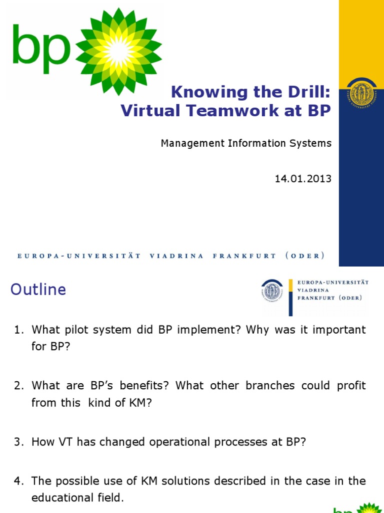 BP's Virtual Teamwork: Enhancing KM | PDF | Management Information ...