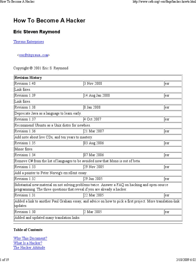 How To Become A Hacker | PDF | Hacker Culture | Security Hacker