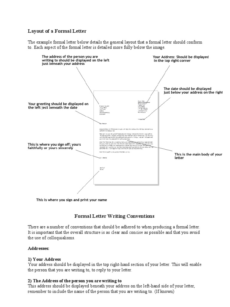Layout of a formal letter sir mrs 