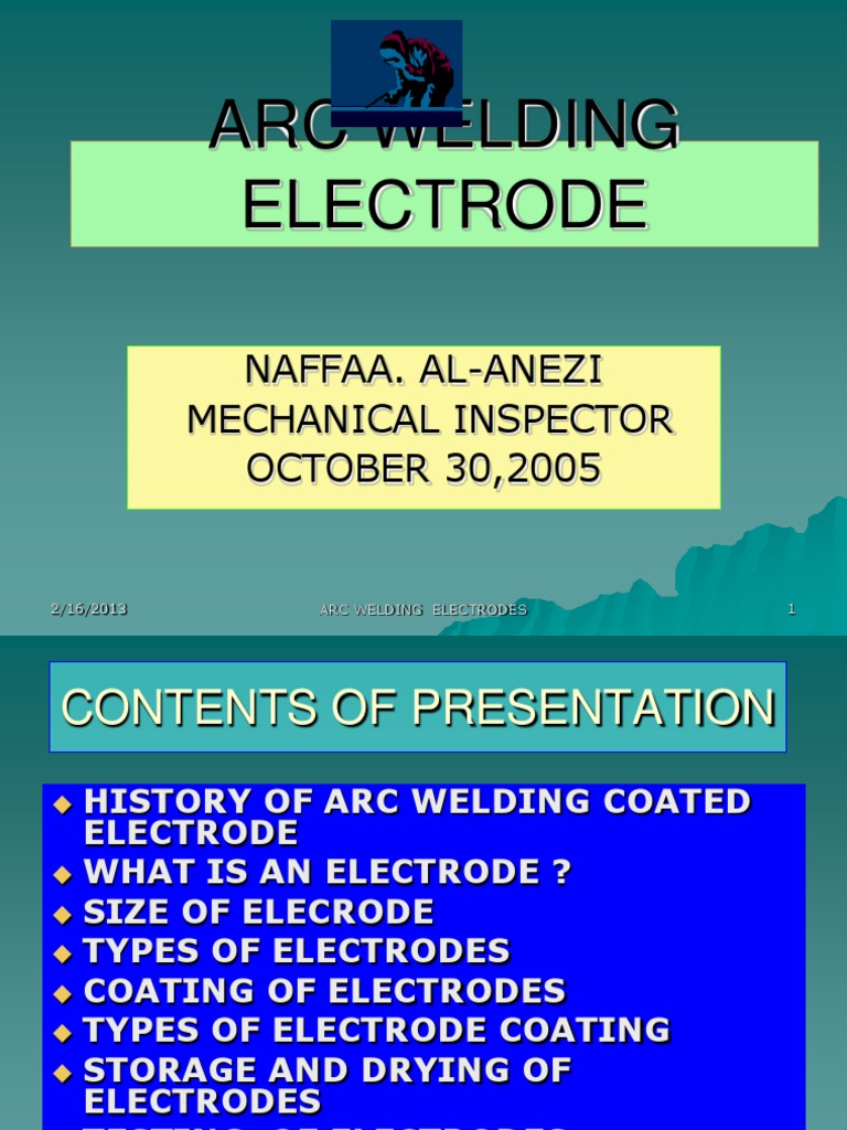 Arc Welding Electrode PDF Welding Construction