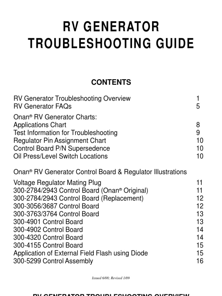 ONAN Troubleshooting for RV's | Electric Generator | Carburetor