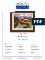 Rural Landscape Cross Stitch Pattern (Black and White)