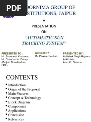 Automatic Sun Tracking System Ppt