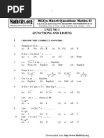 MCQs-Short Questions Math FSC Part2