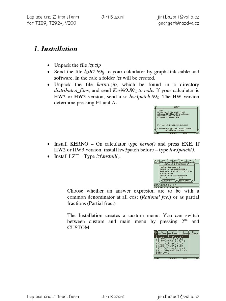 貴重レコード　DOES/katharsivilization Laplace TI 89 TITANIUM | PDF | Laplace Transform | Functions