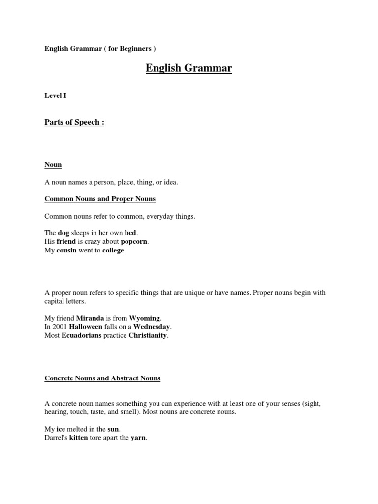 English Grammar Basics for Beginners | PDF | Verb | Adverb