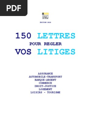 150 Lettres Pour Regler Des Litiges Pdf Lettre Recommandee Assurance