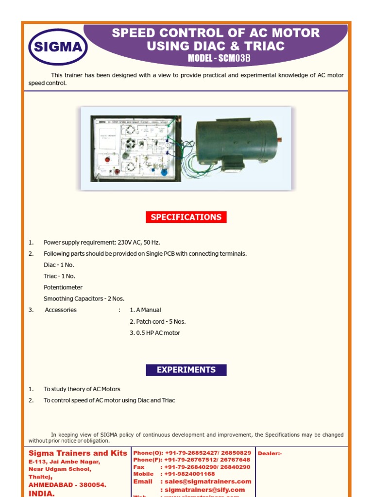 AC Motor Speed Control Trainer | PDF | Business | Technology & Engineering