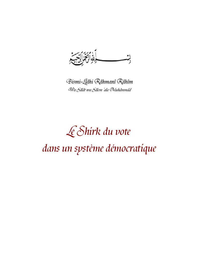 Le Shirk du Vote en Démocratie | PDF | Mahomet | Allah