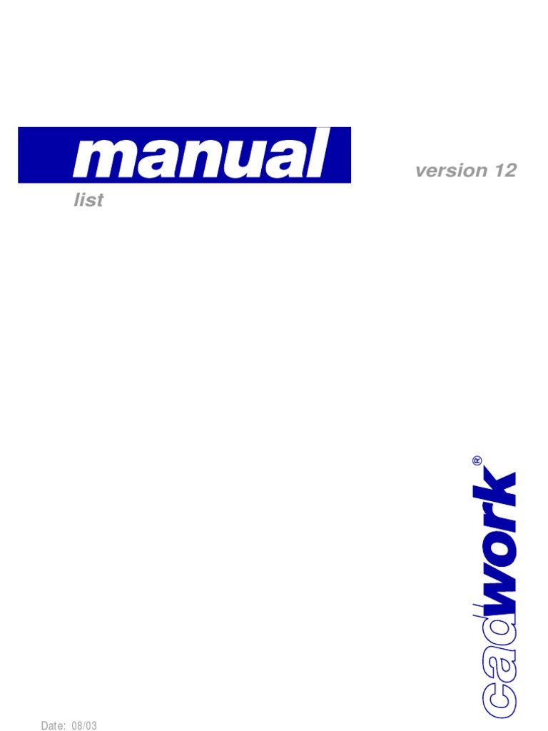 Cadwork List Module Manual | PDF | File Format | Menu (Computing)