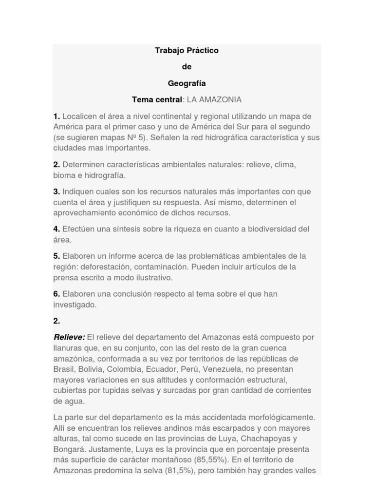 Geografía y Biodiversidad de la Amazonía | PDF | Deforestación | Selva ...