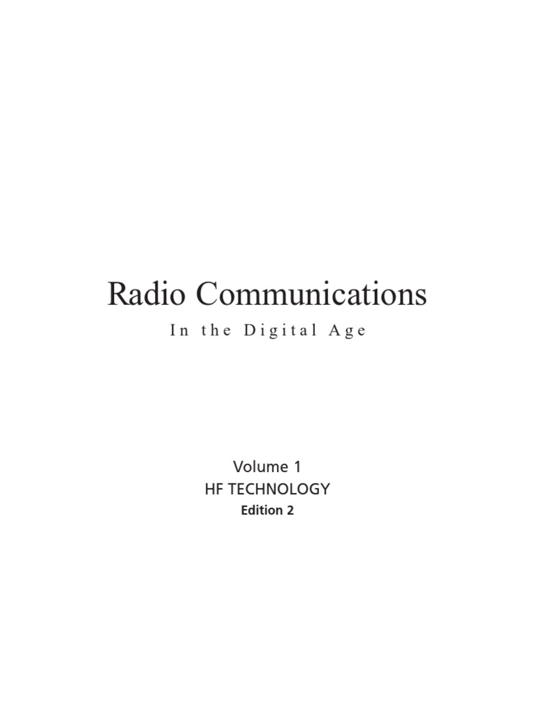 Radio Communication in The Digital Age | PDF | Science & Mathematics ...