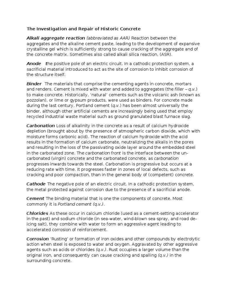 The Investigation and Repair of Historic Concrete PDF Corrosion Prestressed Concrete
