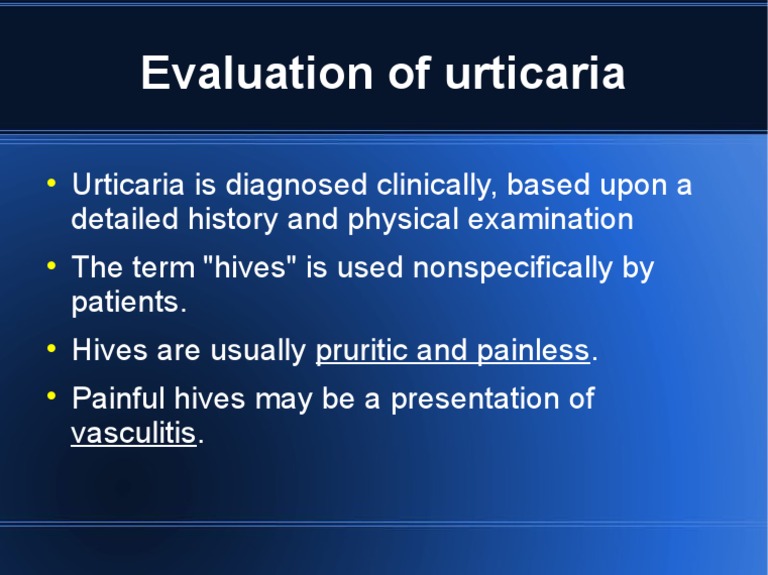 Urticaria Diagnosis and Characteristics | PDF