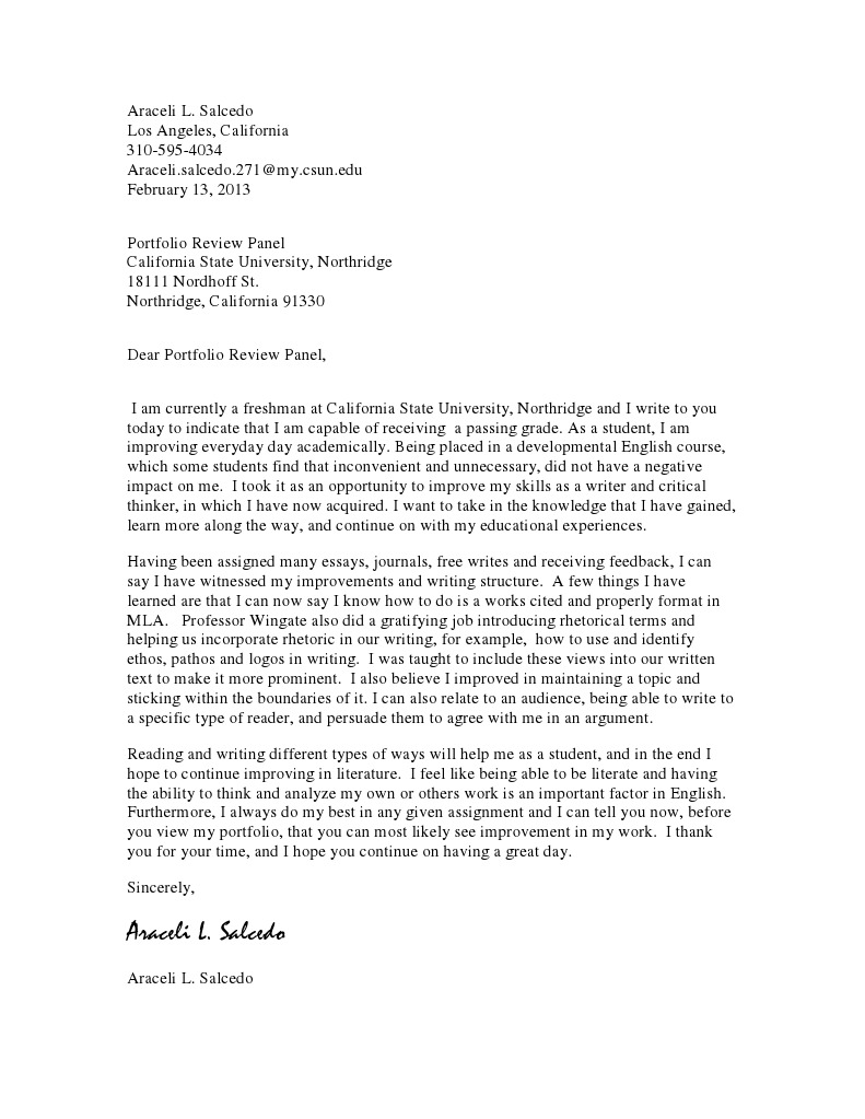 Araceli Salcedo's Academic Progress Letter | PDF | Career & Growth