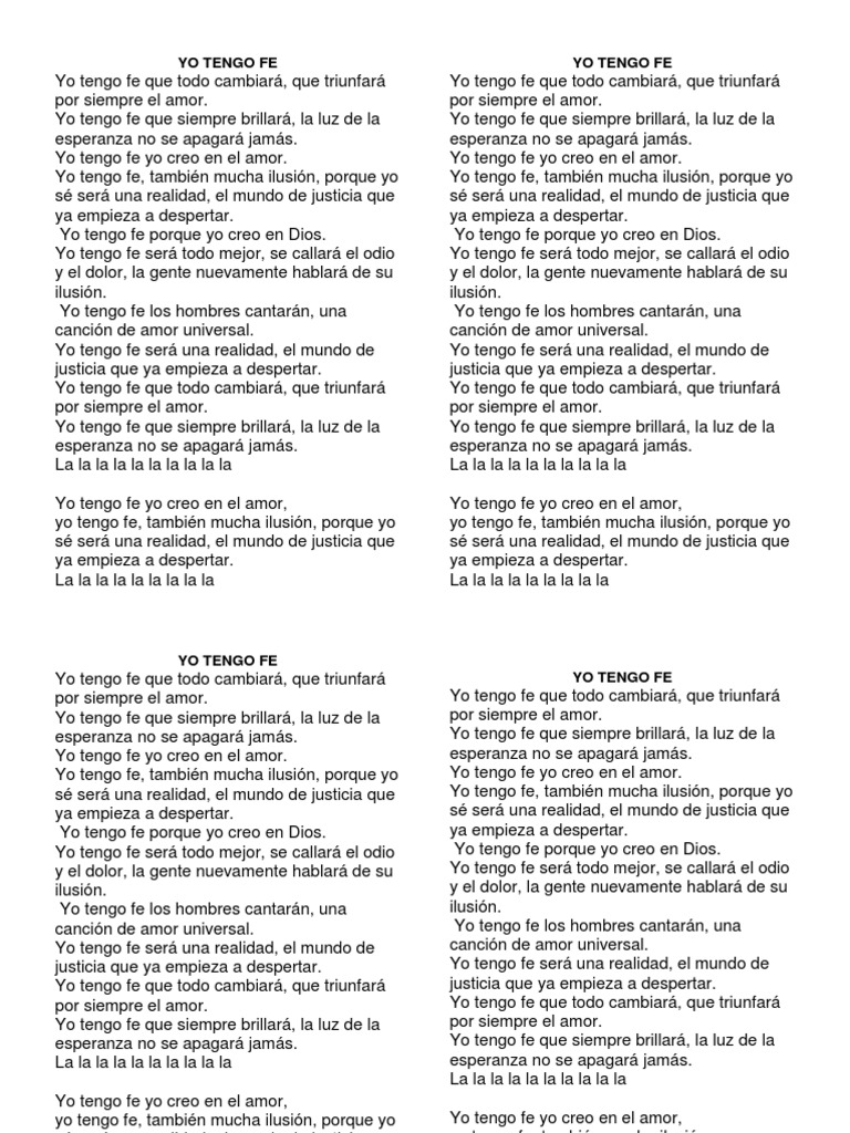Yo Tengo Fe | PDF | Fe | Amor