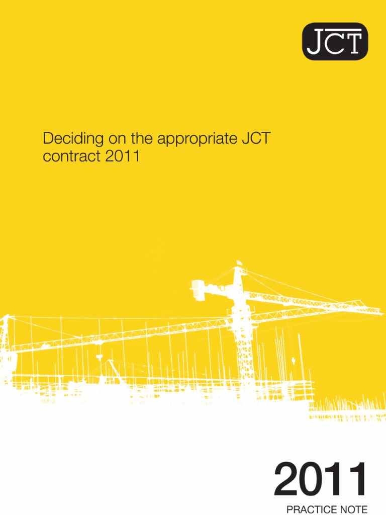Choice of JCT Contract JCT Construction Management Specification