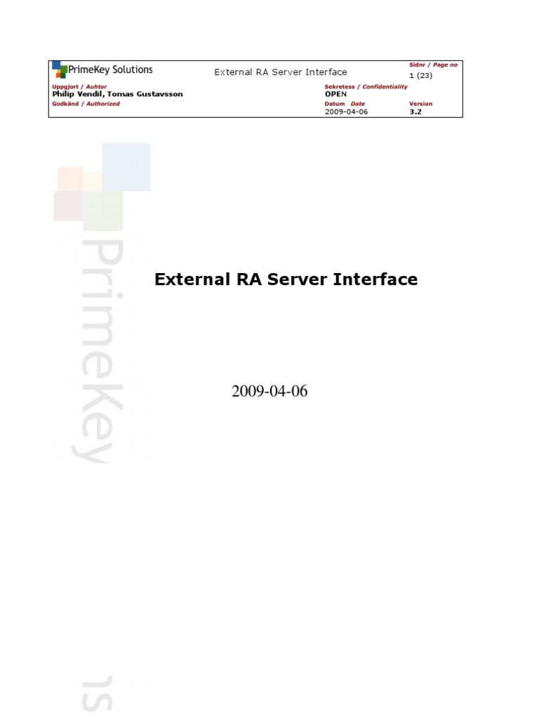 External RA Server API Overview | PDF | Key (Cryptography) | Public Key ...