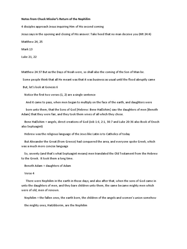Notes from chuck missler return of the nephilim pdf nephilim