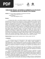 VIABILIDADE T�CNICA, ECON�MICA E AMBIENTAL DA UTILIZA��O DA ENERGIA E�LICA NO BRASIL E NO PARAN�.pdf