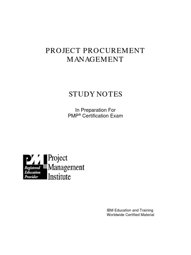 PMP Exam Preparation Study Guide - Project Procurement Management | PDF ...