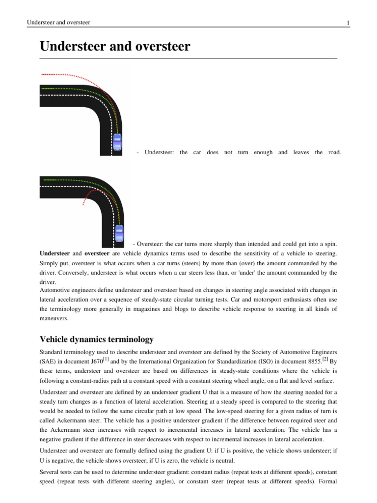 Oversteer Vs Understeer | PDF | Automotive Technologies | Automobiles