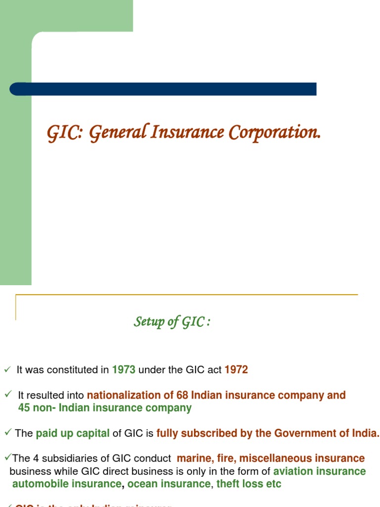 GIC: India's Insurance Backbone | PDF | Business | Law