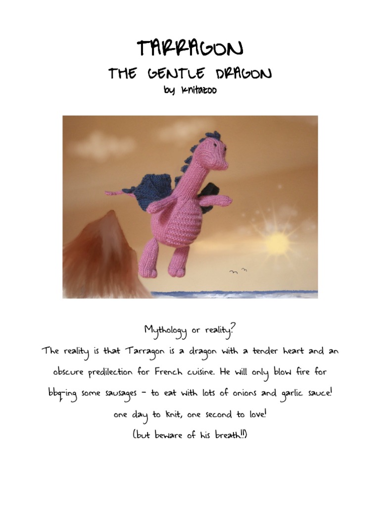 Tarragon The Gentle Dragon PDF Knitting Folk Art